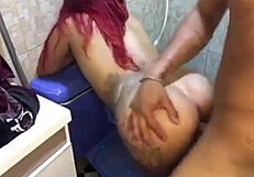 Pink Dildo In Bathroom Leads To Intense Ass Eating On Toilet?