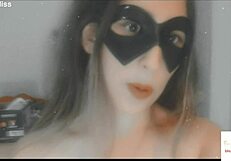 Just a skinny naked girl showing her little bum in the towel.