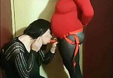 Crossdresser performs ass to mouth