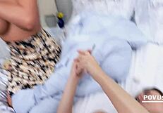 Girlfriend Watches Step Mom's Freeuse POV Fucking in Taboo FFM Group