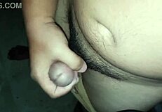 Man Strokes His Hard Cock Solo Until Creampie Climax