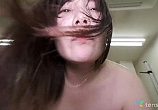 Chubby brunette Shori Arakawa gets bent over for hardcore sex in office