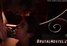 watch as the ebony teen gets into trouble with the blonde in this bondage scene