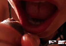 I got a close-up blowjob with lots of cum from my amateur partner