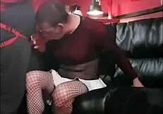 Crossdresser performs ass to mouth