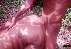 Ebony amateur in soft doggy style session