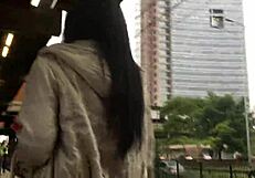 Jacket And Boots On Train Hide Candid Ass In Nylon Jeans