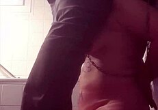 french slave humiliated with piss shower and blowjob