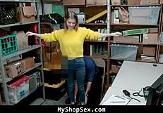 busty blonde teen rides lp officer in office