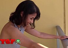 my gf penelope reed flashes tits before cock ride