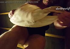 Hey pervs, check this mature slut in lingerie with hairy pussy under skirt