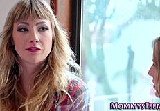 teen and milf in first time lesbian tribbing and fingering session