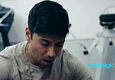 Married client flirts with young trainer at workout