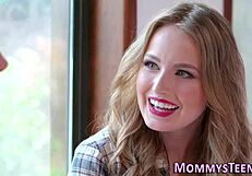 teen and milf in first time lesbian tribbing and fingering session