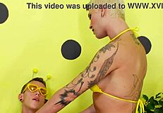 danni daniels catches petite 18+ bee and plays with her in wild domination