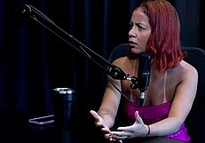 Brunette teen shows tattooed ass