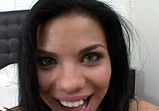 Latina curves unleashed in a first-time quickie with big ass in the garage, rough and sexy for this brunette teen