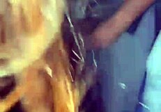 Wife's glory hole blowjob while husband films