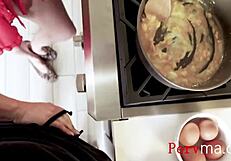 Getting Head From Big Tits Stepmom While Making Eggs Before Fertilizing Her Eggs