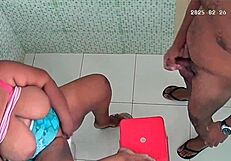Amateur bbw latina enteada caught on camera blowing daddy's fat cock