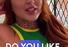 Petite Redhead Latina Deepthroats Sloppy Blowjob After Casting