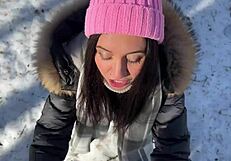 Brunette Riding In Forest