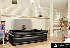 gal ritchie gives nuru massage and fucks her coworker 😏