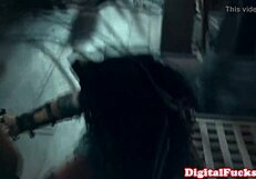 Jesse Jane in close up during FFM threeway with oral and deepthroat.