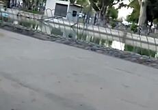 Petite teen causes public park scandal