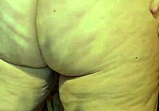 Preggo milf strips in thong, teases big tits, wants fucking