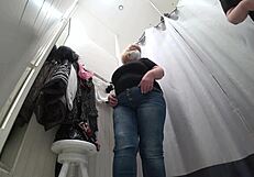 hidden cam catches fat milf in fitting room