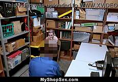 Stealing teen 18+ says, 'I'll give you a blowjob to let me go,' to the officer.