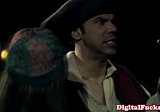 Jesse Jane in close up during FFM threeway with oral and deepthroat.