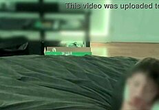 Step daughter dresses up as a naughty college girl in outfit.