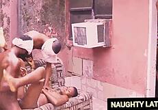 Two naughty pornstars get fucked hard in doggystyle.