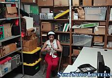 Shoplifting Teen Gets Spunked Hard!