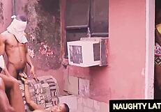 Two naughty pornstars get fucked hard in doggystyle.