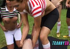 kinky trannies gang bang with referee in soccer field 😈 full movie outdoor amateurs