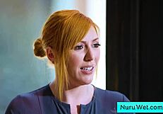 sexy blonde masseuse teaches nuru massage to client