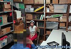 Shoplifting Teen Gets Spunked Hard!