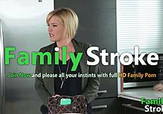 blonde teen silently sucks step daddy's cock deep