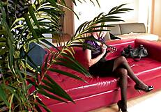 Big tits blonde milf fucked by black big cock in fishnets