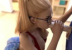 Hot Blonde Girl Sucks Big Dick And Gets Mouth Filled Full Game In Bio