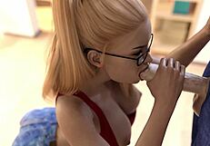 Hot Blonde Girl Sucks Big Dick And Gets Mouth Filled Full Game In Bio