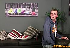 Classy CFNM Teen Tugs Hard Dick