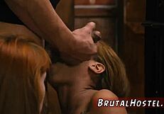 Male punished! Brunette teen 18+ bound with anal dildo in bondage!