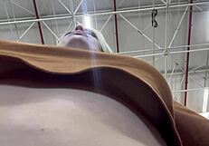 hidden filming of woman shopping while touching herself