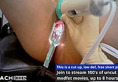 Doctor gives freshman hitachi orgasm