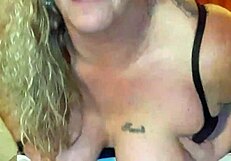 Milf teasing and flashing huge tits 😍