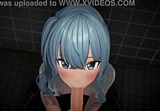 What if this 3D anime babe gave a POV blowjob?